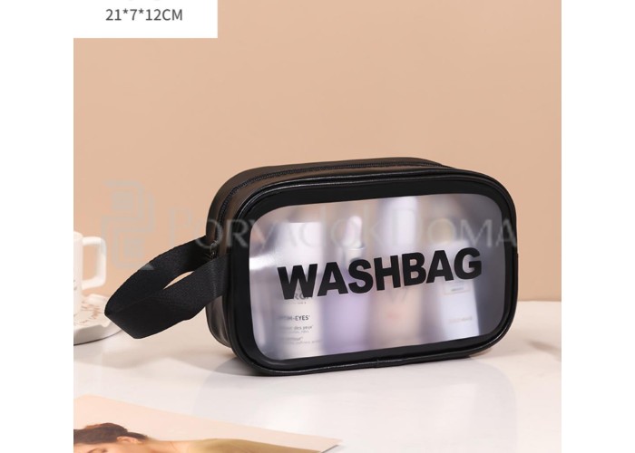 Косметичка Washbag, черная (3 размера)