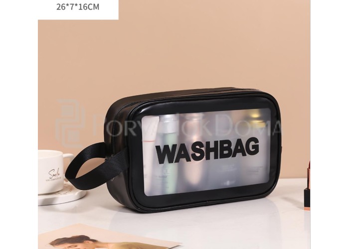 Косметичка Washbag, черная (3 размера)