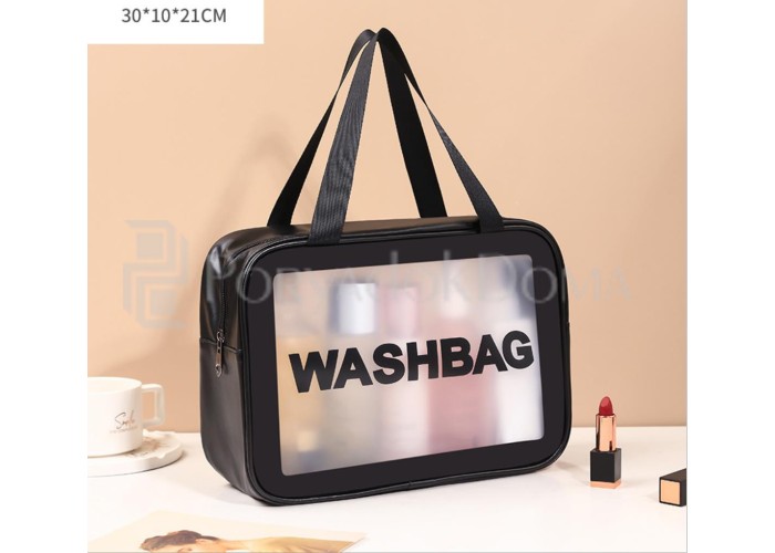 Косметичка Washbag, черная (3 размера)