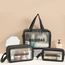 Косметичка Washbag, черная (3 размера)