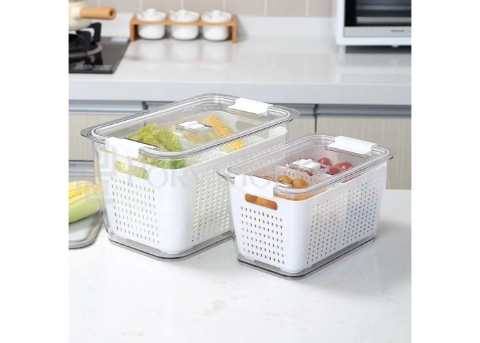 Контейнер с сеткой и крышкой с креплениями (2 размера)