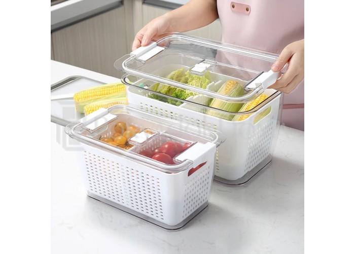 Контейнер с сеткой и крышкой с креплениями (2 размера)