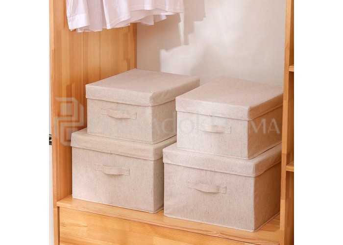 Бокс хлопково-льняной со съемной крышкой (2 размера)