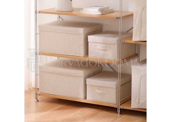 Бокс хлопково-льняной со съемной крышкой (2 размера)