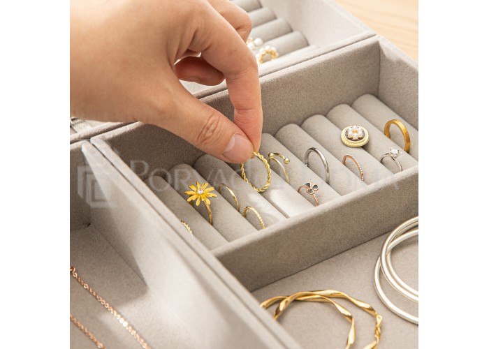 Набор шкатулок в комод 3в1, серый