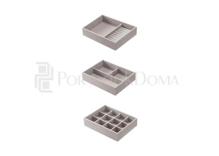 Набор шкатулок в комод 3в1, серый