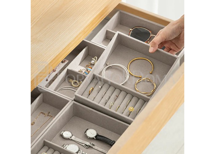 Набор шкатулок в комод 3в1, серый
