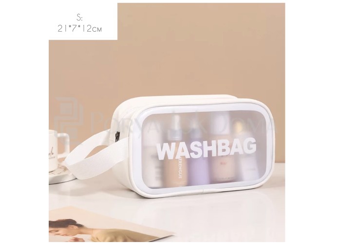 Косметичка Washbag, белая (3 размера)