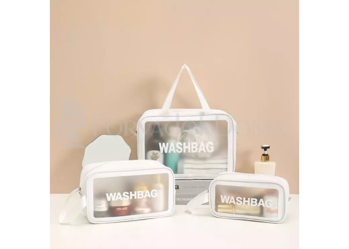 Косметичка Washbag, белая (3 размера)