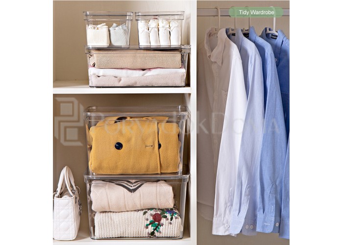 Контейнер прозрачный бытовой с крышкой (3 размера)