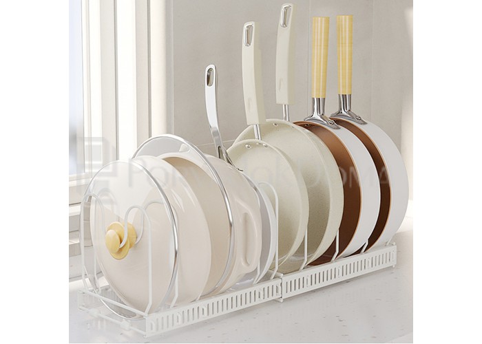 Держатель для сковородок и крышек регулируемый, белый