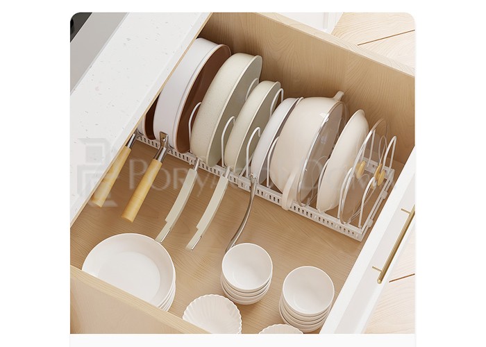 Держатель для сковородок и крышек регулируемый, белый