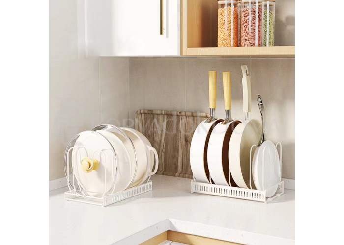 Держатель для сковородок и крышек регулируемый, белый