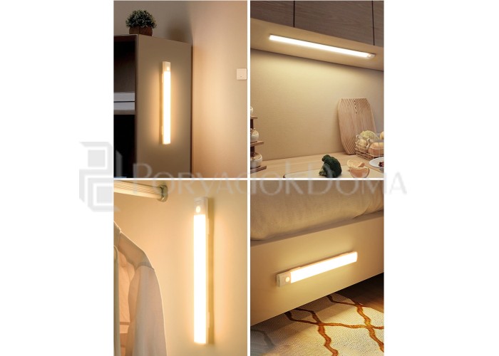 LED лампа на липучке белая, переносная