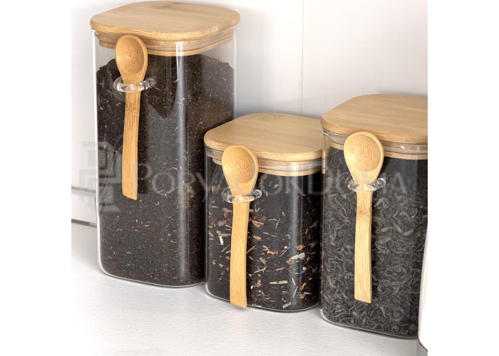 Набор стеклянных контейнеров 3в1 с ложками