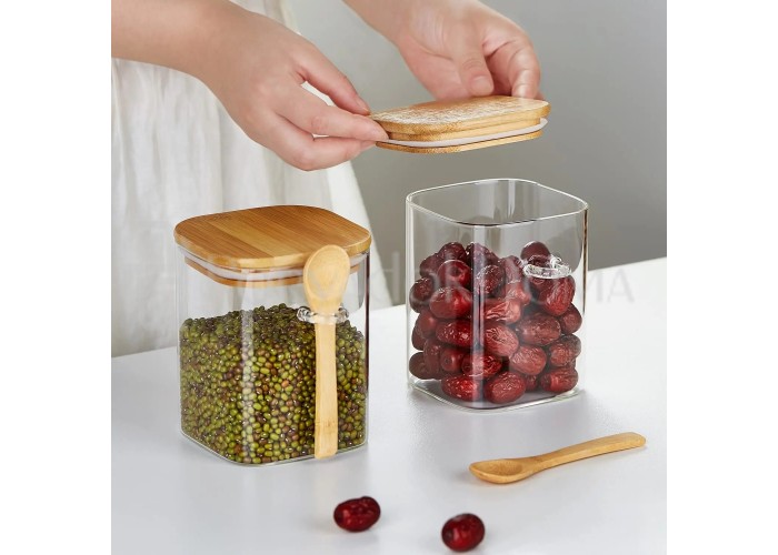 Набор стеклянных контейнеров 3в1 с ложками