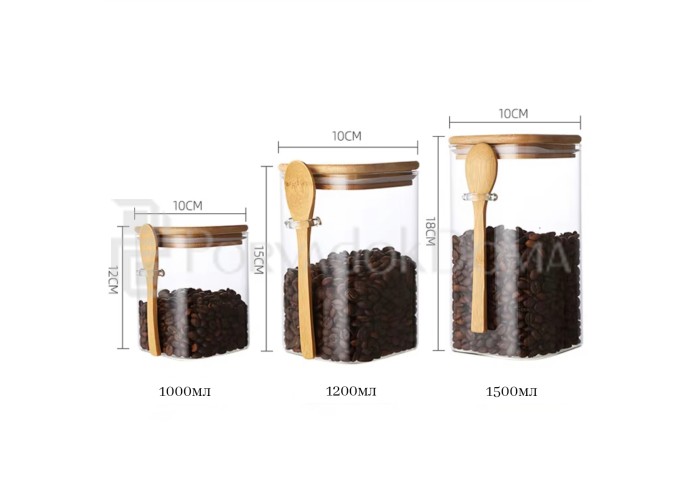 Набор стеклянных контейнеров 3в1 с ложками