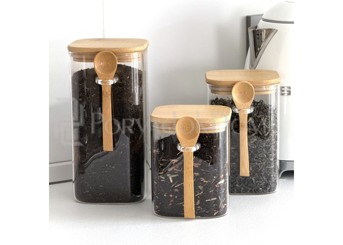 Набор стеклянных контейнеров 3в1 с ложками