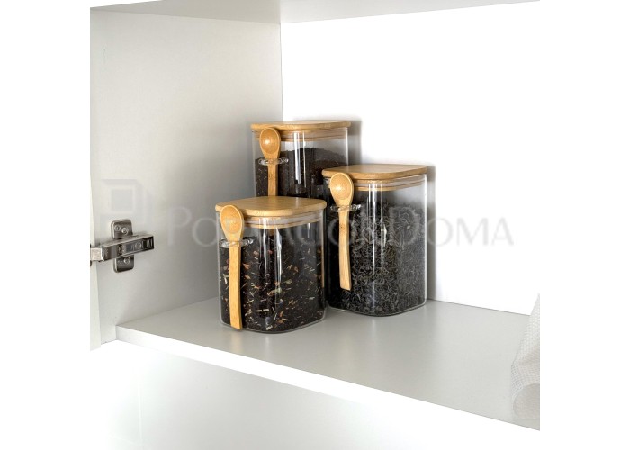 Набор стеклянных контейнеров 3в1 с ложками