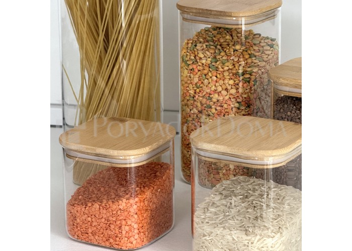 Набор стеклянных контейнеров 5в1, прямоуг