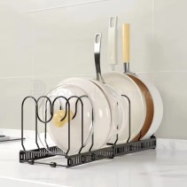 Держатель для сковородок и крышек регулируемый, черный 