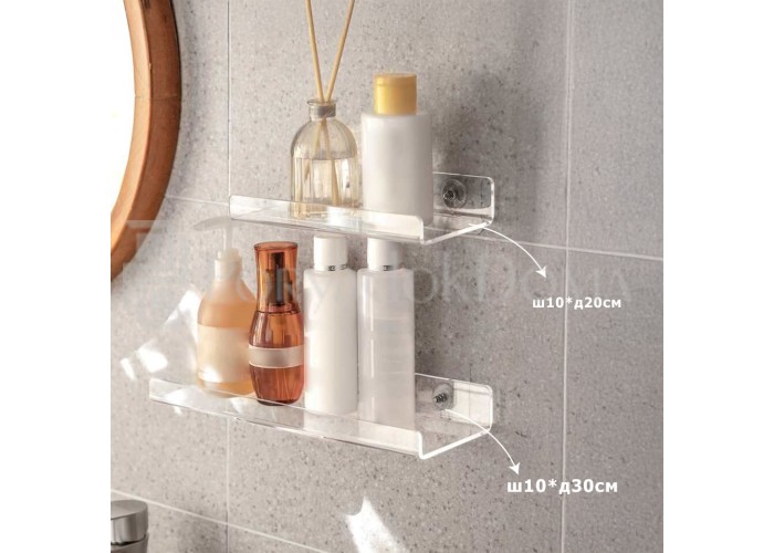 Акриловая подвесная полка, без сверления